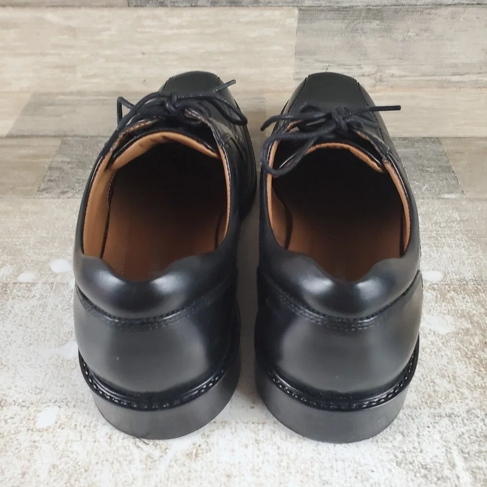 Johnston & Murphy Tabor Mens Oxfords Sz 9 M Black Leather Lace Up Almond Toe